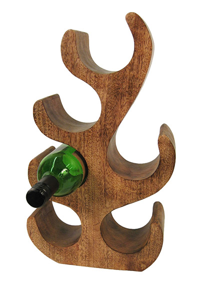 Mango Wood 6 Bottle Wine Holder - Click Image to Close